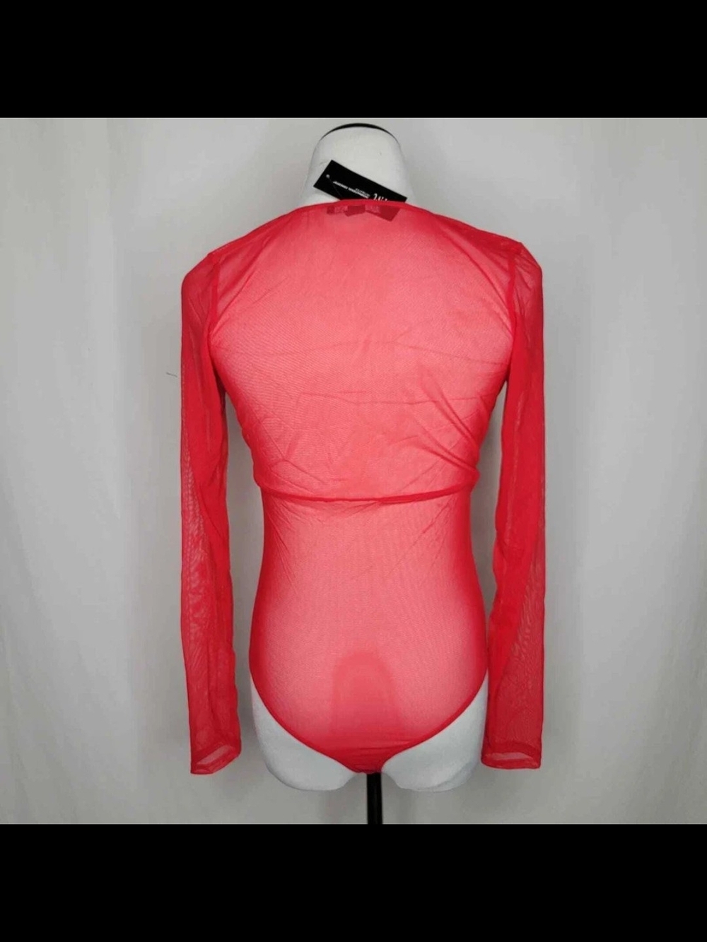 INC International Concepts Red Lace Long Sleeve Bodysuit – Medium NWT - Picture 6 of 9